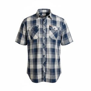 Orvis Navy and White Plaid Casual Shirt